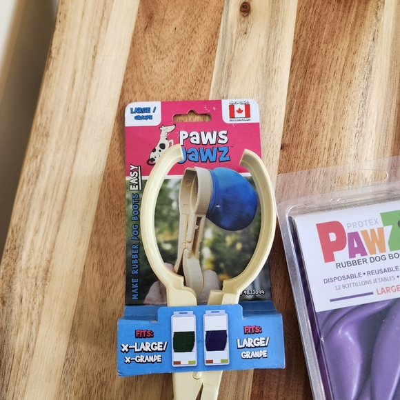 NWT PAWZ Rubber Dog Boots Disposable Reusable Waterproof Dog Boots Purple Large - Picture 5 of 7